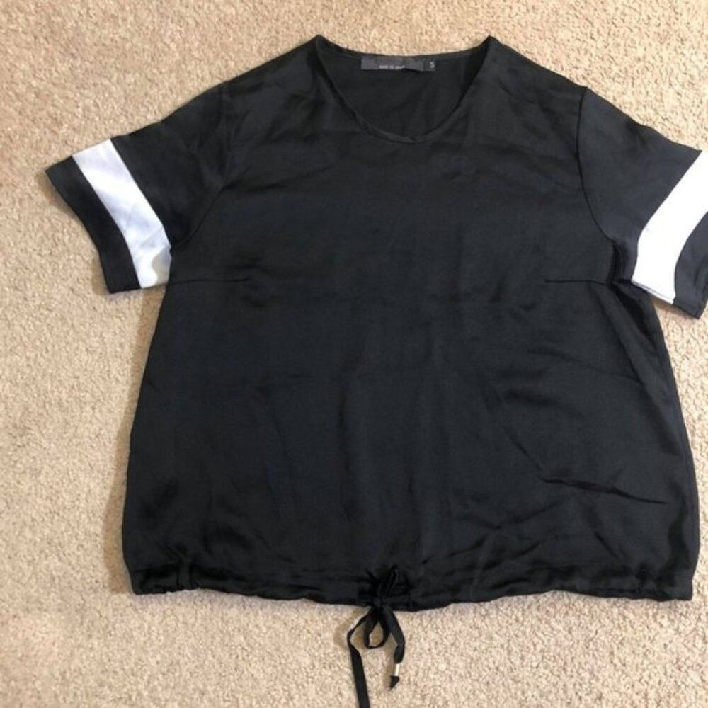 Bebe B&W Front Tie Shirt